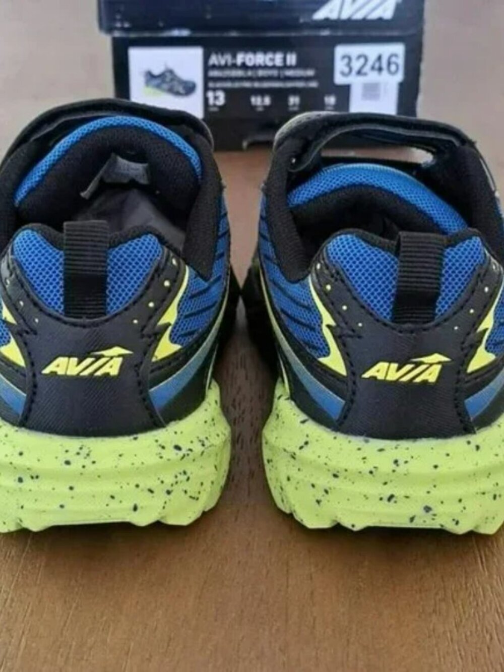 Avia Kids' Avi-Force II Sneaker - Color: Black/Electric Blue/Highlighter Lime - Picture 7 of 9